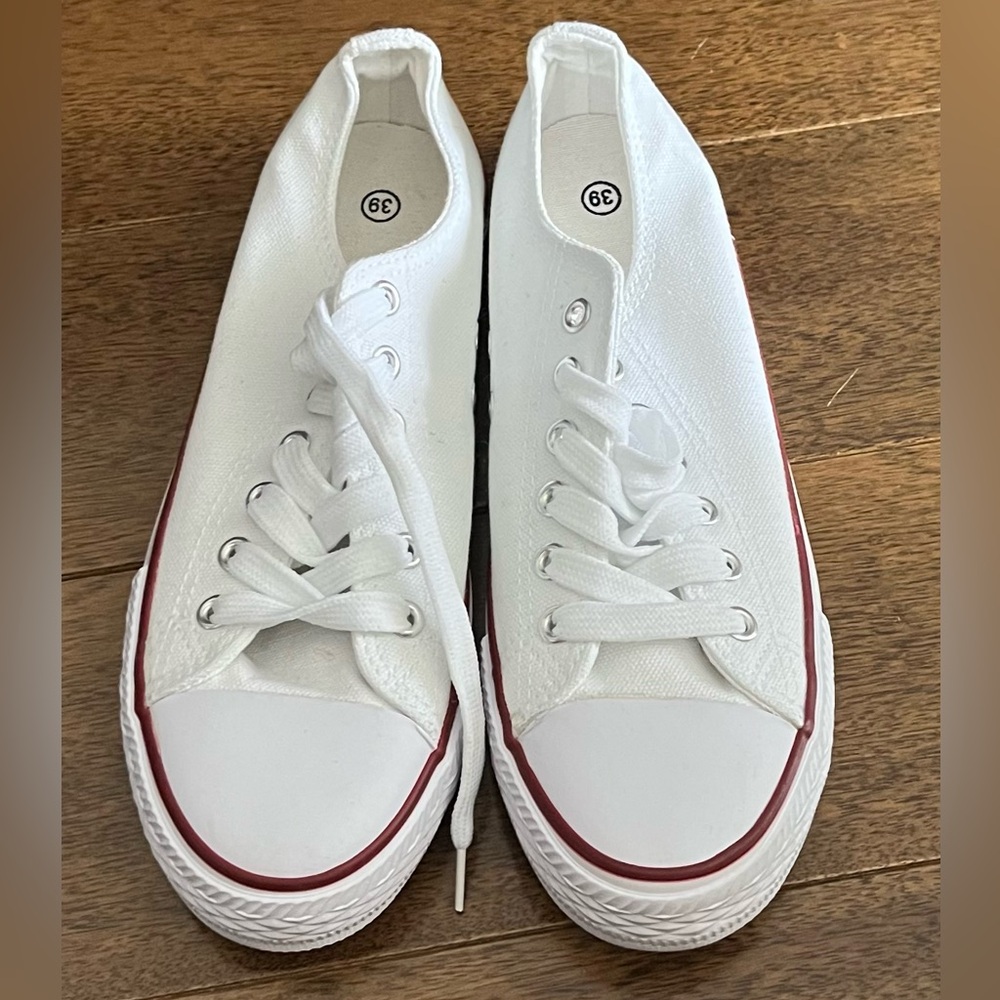 White with Red Details sneakers read notifications